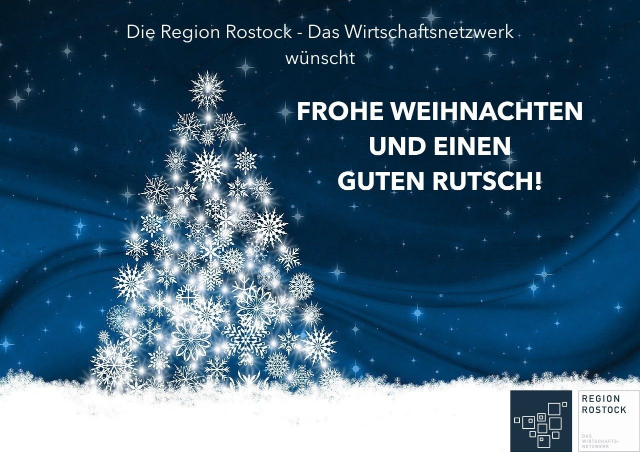 Das Bild zeigt eine Infografik in Blau mit einem Tannenbaum bestehend aus Schneeflocken