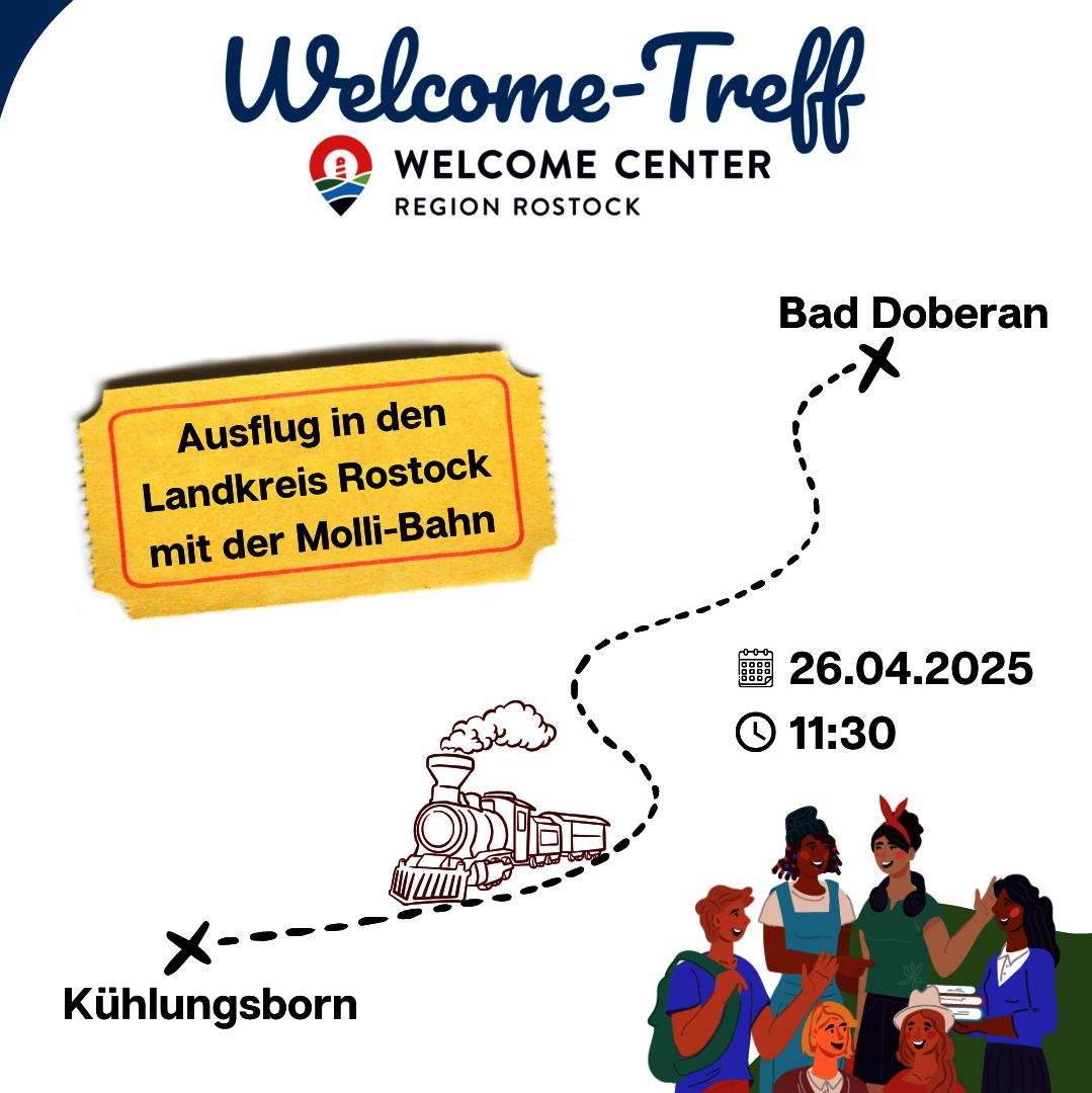 Das Foto zeigt eine Infografik des Welcome Center zum Welcome-Treff.